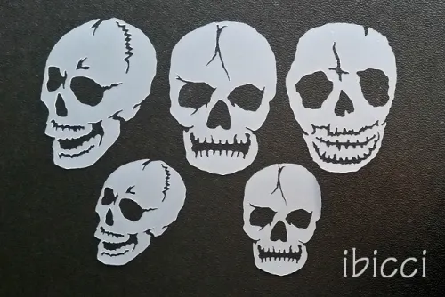 Bonus 2 stencils with 4" Cake ibicci Skull stencils